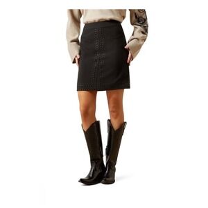 Ariat After Party Black Studded Cowgirl Mini Skirt Womens 8 Western Rocker